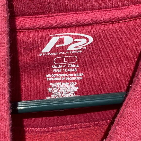 Arkansas Razorback Hogs NCAA Pro Player P2 red hoodie sweatshirt Size Large - Picture 3 of 6